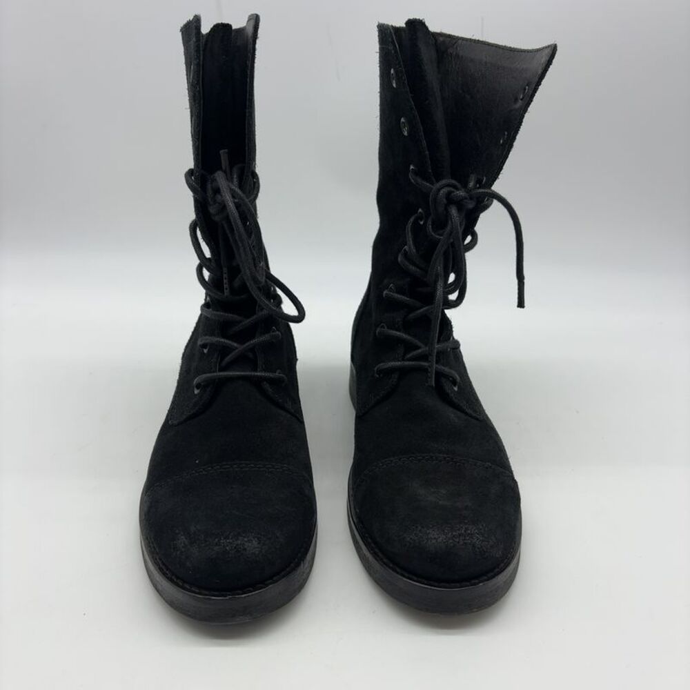 All Saints Black Suede Combat Boots